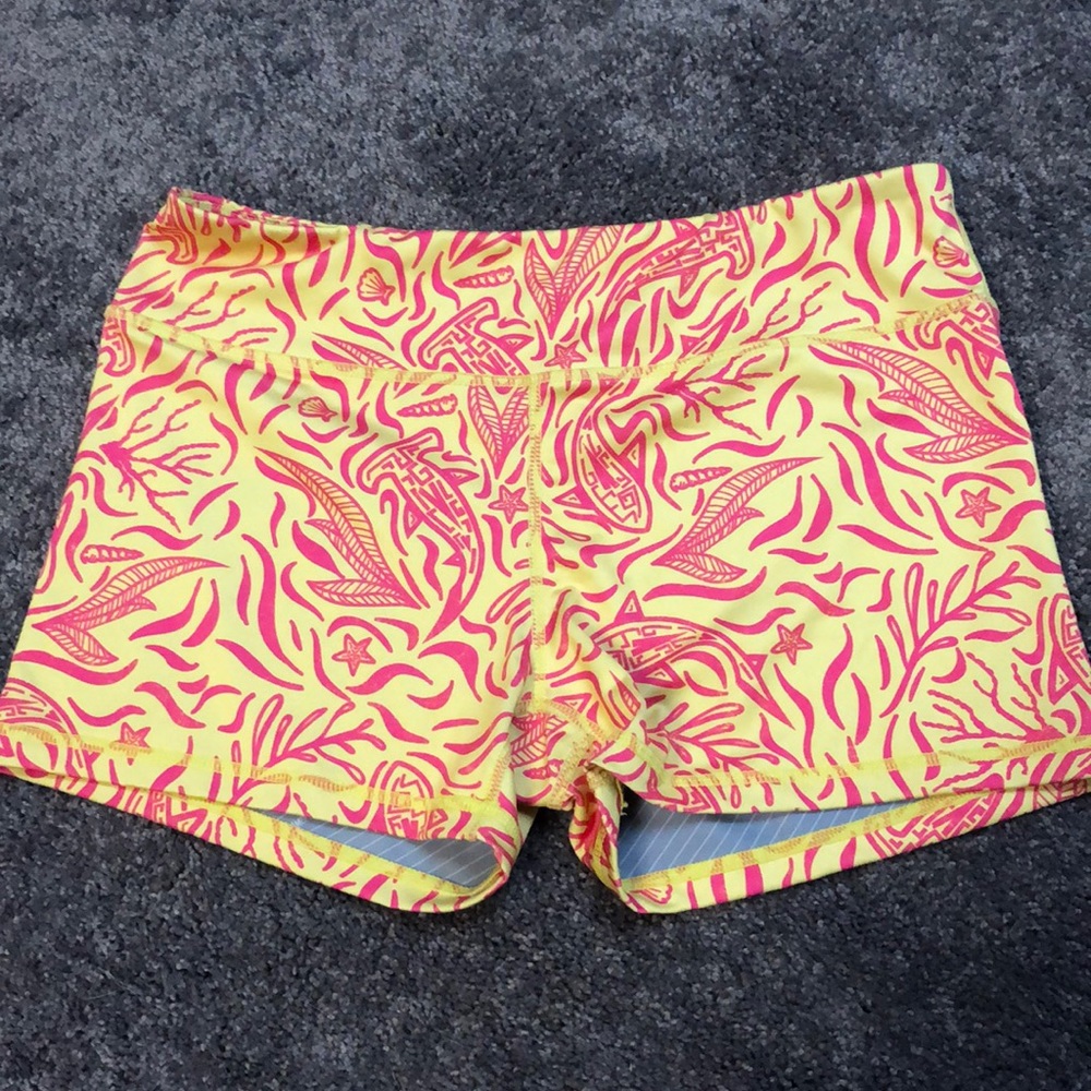 IAB MFG PINK AND YELLOW SHORTS SIZE L